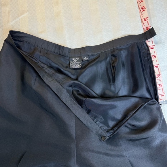 Kasper ASL 100% Silk Lined Black Trousers Vintage High Waist Side Zip Sz 8 - Picture 7 of 11